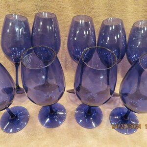 NEW SET OF 9 Royal Blue Pier 1 CLARITY 9 1/4" Wine Glasses  Acrylic Shatterproof